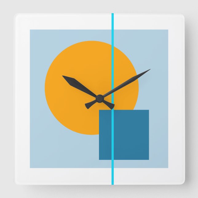 Schwimmkreis 4 quadratische wanduhr (Vorderseite)