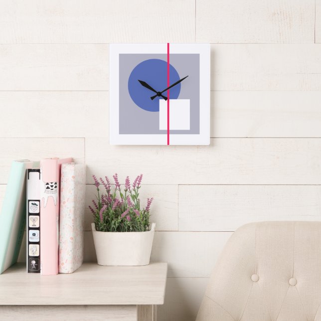 Schwimmkreis 4 quadratische wanduhr (Lesesaal)