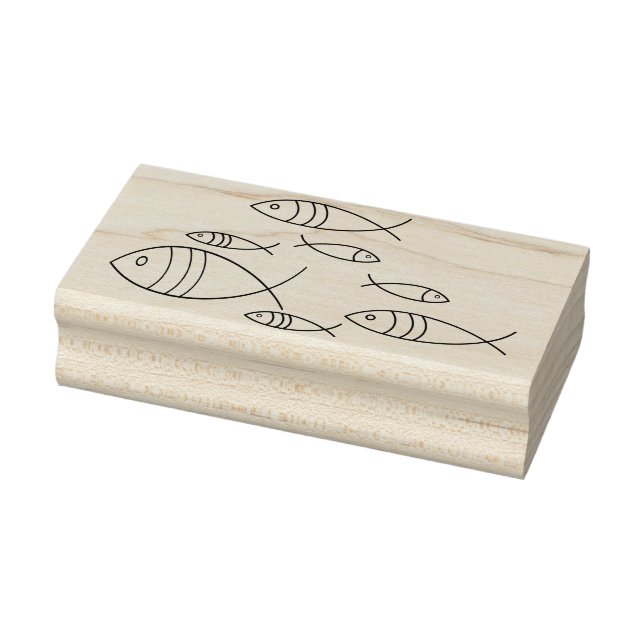 Schwimmlinie Fisch Zeichnend Kunst Gummistempel (Stempel)