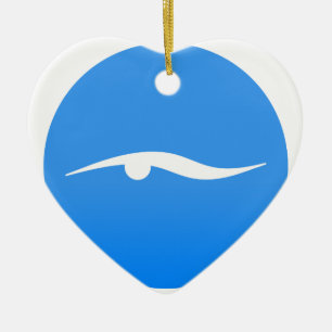 Schwimmlogo auf T - Shirt Keramik Ornament