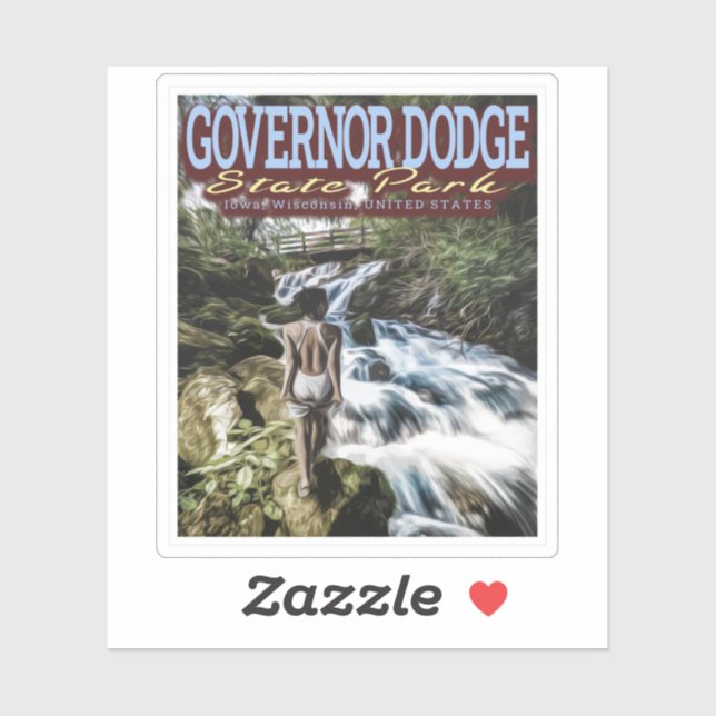 SCHWIMMMÄDCHEN - GOVERNOR DODGE STAAT PARK - IOWA AUFKLEBER (Blatt)