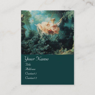 SCHWIMMMONOGRAM, grün rosa Visitenkarte