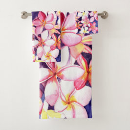 Schwimmplumeria Badhandtuch Set
