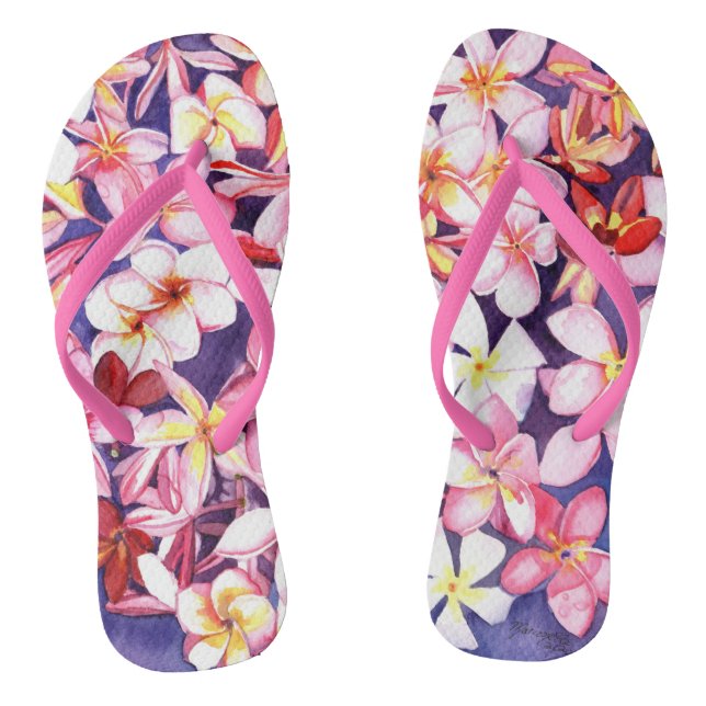 Schwimmplumeria Flip Flops (Fußbett)