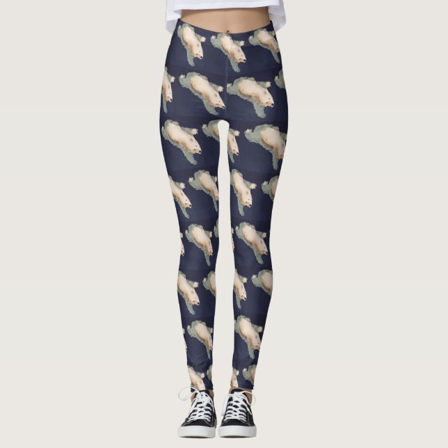 Schwimmpolarbär Leggings (Vorderseite)