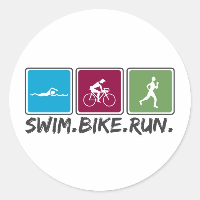 Schwimmradbahn (Triathlon) Runder Aufkleber (Vorderseite)