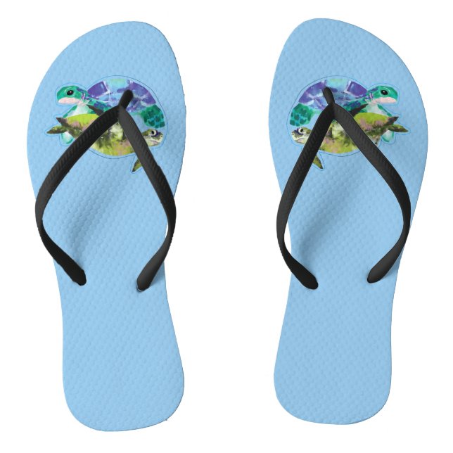 Schwimmschildkröten Flip Flops (Fußbett)