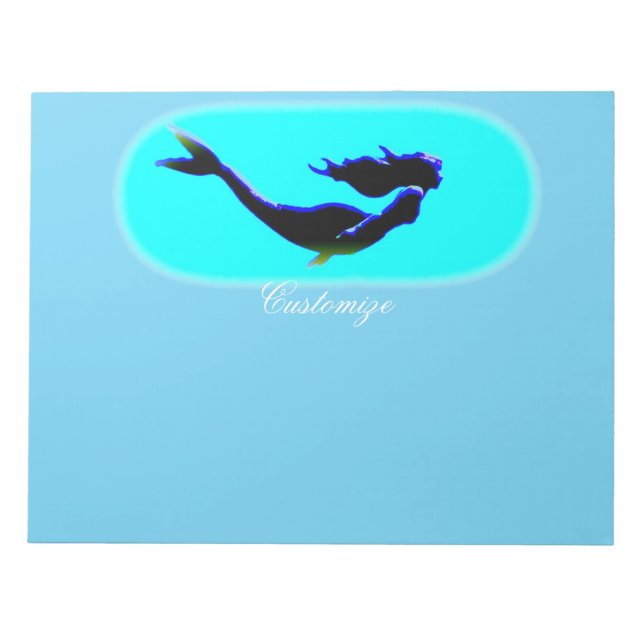 Schwimmschwarze Meerjungfrau Thunder_Cove Notizblock (Vorderseite)