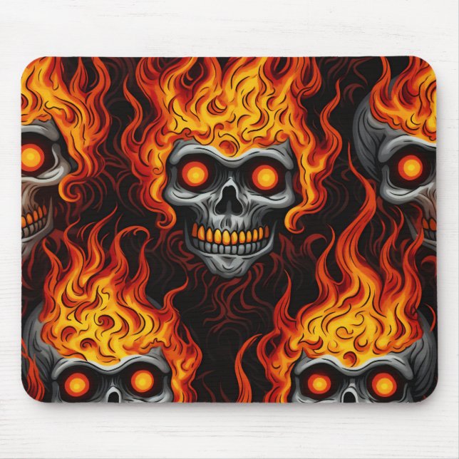 Schwimmskull Design gotische Tätowierung Rock and  Mousepad (Vorne)
