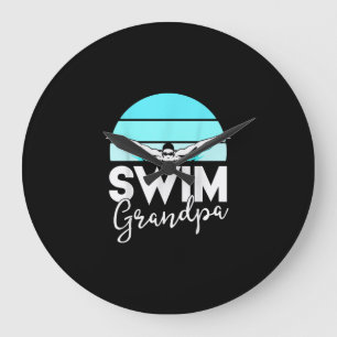 Schwimmteam Grandpa Papa Schwimmbad Meet Schwimmer Große Wanduhr