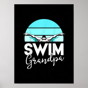 Schwimmteam Grandpa Papa Schwimmbad Meet Schwimmer Poster