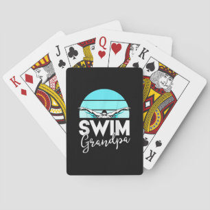 Schwimmteam Grandpa Papa Schwimmbad Meet Schwimmer Spielkarten