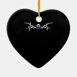 Schwimmteam Swimming Heartbeat Schwimmerinnen Frau Keramik Ornament