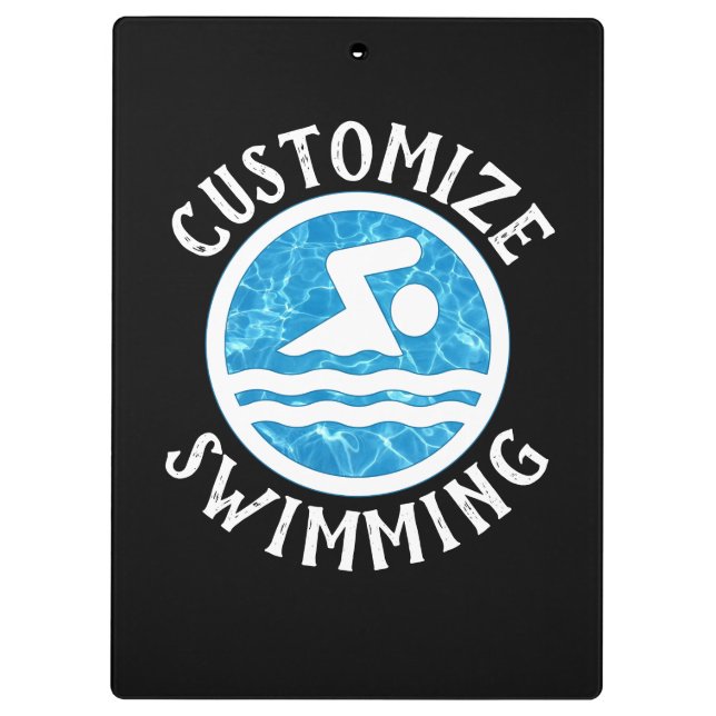 Schwimmtrainer - Name und Farbe des Teams Klemmbrett (Rückseite)