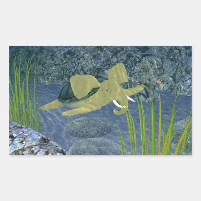 Schwimmturphant Rechteckiger Aufkleber (Vorderseite)