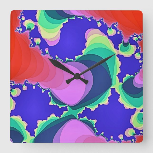 SCHWIMMWASSER QUADRATISCHE WANDUHR (Vorderseite)