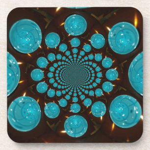 Schwindelnde Anzeige von Cyan Lights Kaleidoskop A Getränkeuntersetzer