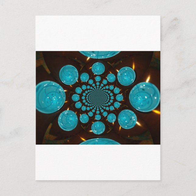 Schwindelnde Anzeige von Cyan Lights Kaleidoskop A Postkarte (Vorderseite)