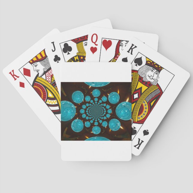 Schwindelnde Anzeige von Cyan Lights Kaleidoskop A Spielkarten (Rückseite)