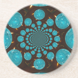 Schwindelnde Anzeige von Cyan Lights Kaleidoskop A Untersetzer