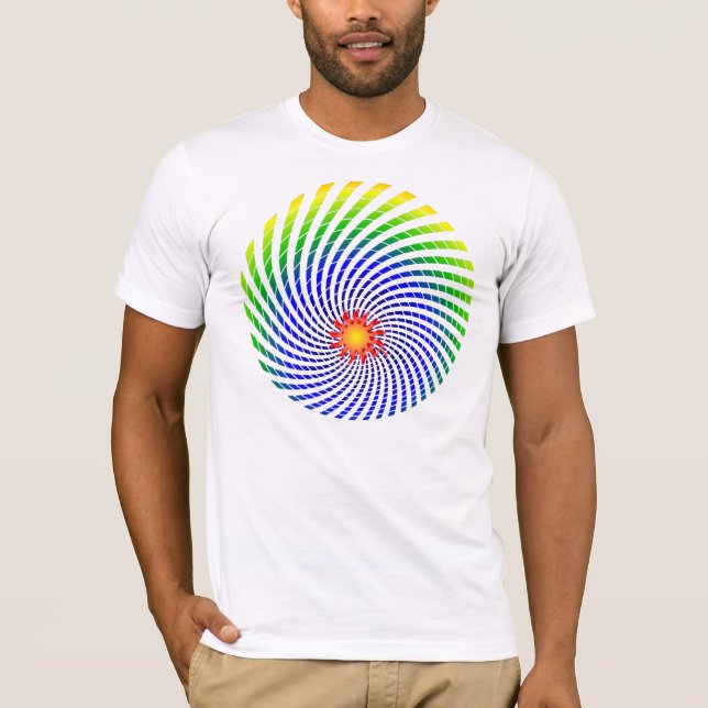 Schwindliger Sun-Regenbogen man versah Shirt mit (Vorderseite)