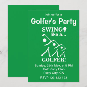 Schwinge wie ein Golfer Golfparty Einladung