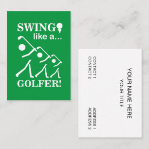 Schwingen Sie wie ein Golfer Golflehrer Golfprofi Visitenkarte