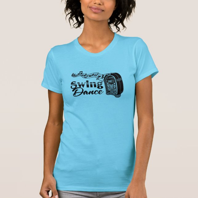 Schwingen-Tanz mit Vintagem Jukebox T-Shirt (Vorderseite)