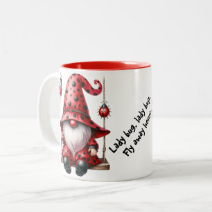 Schwingende Marienkäfer-Gnome Keramik-Tasse Zweifarbige Tasse