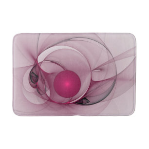 Schwingendes Fraktal, moderne abstrakte Berry Pink Badematte