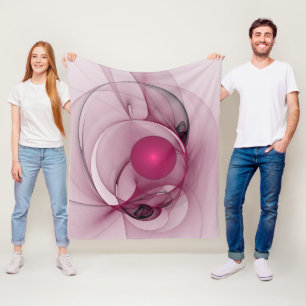 Schwingendes Fraktal, moderne abstrakte Berry Pink Fleecedecke