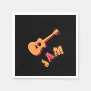 Schwinggitarre, Musik-Stau-Art-, Orange u. Serviette