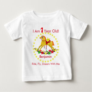 Schwingpferde1. Geburtstags-Party Baby T-shirt