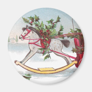 SchwingpferdeVintages Weihnachten Magnet