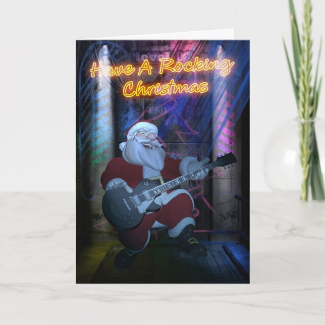 Schwingsankt-Weihnachtskarte - Gitarre Feiertagskarte (Vorderseite)