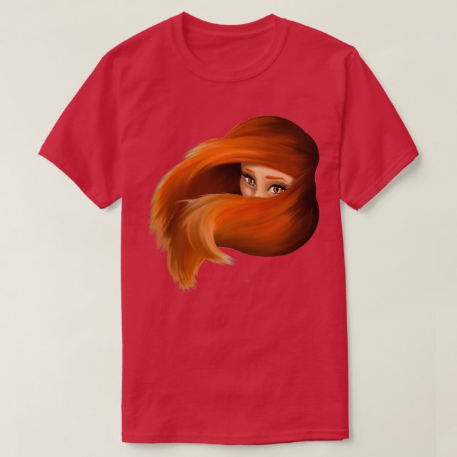 Schwirbelig, rot geköpft Schönheit T-Shirt (Design vorne)