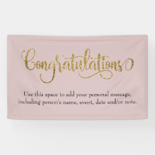 Schwirren des Gold-Glitzer Glückwunsch Dusty Rose Banner