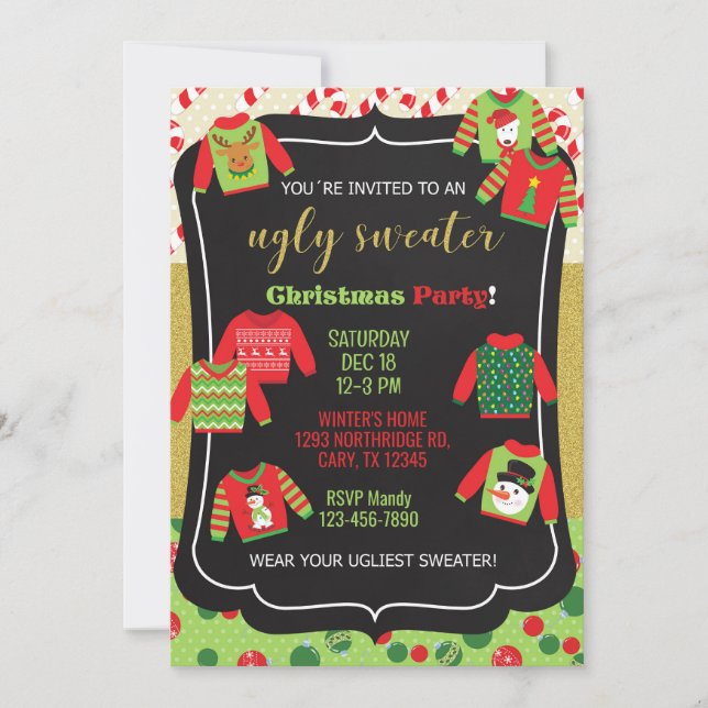 Schwitzen Weihnachten Party Einladung. Einladung (Vorderseite)