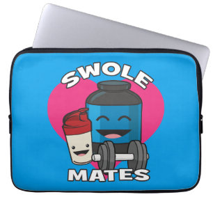 SCHWOLEMATES Funny Bodybuilding Protein Shake Laptopschutzhülle
