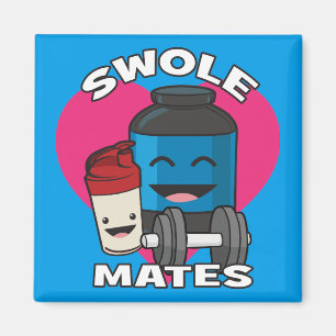 SCHWOLEMATES Funny Bodybuilding Protein Shake Magnet