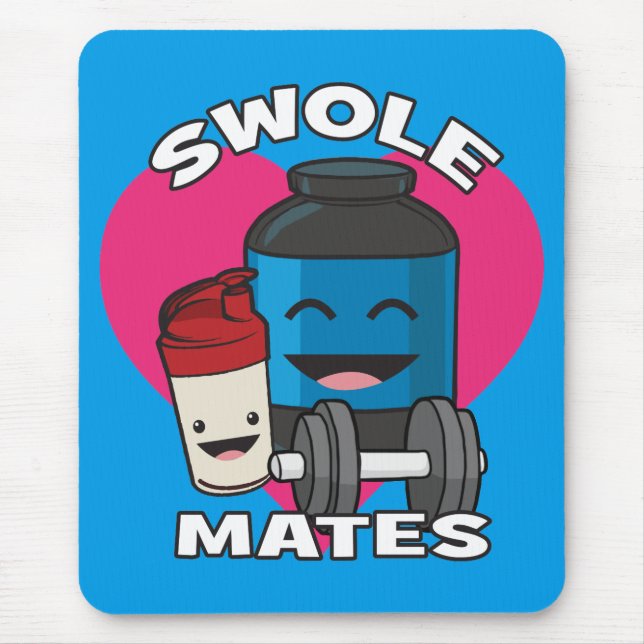 SCHWOLEMATES Funny Bodybuilding Protein Shake Mousepad (Vorne)