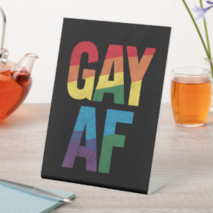 Schwul AF LGBT Stolz Schwules Geschenk Monat des S Sockelschild