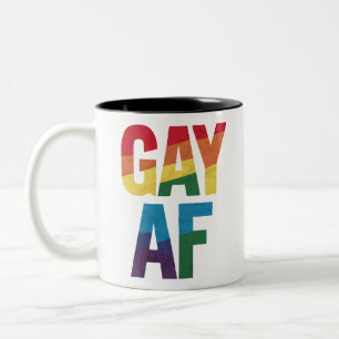 Schwul AF LGBT Stolz Schwules Geschenk Monat des S Zweifarbige Tasse