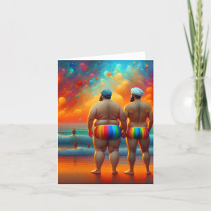 schwul lgbtq ein tag am strand liebe ist liebe  dankeskarte