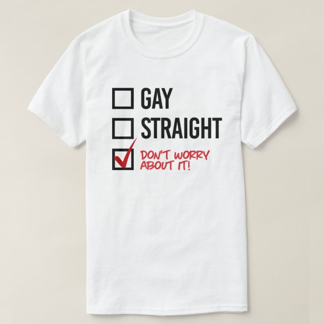 Schwul oder gerade? T-Shirt (Design vorne)