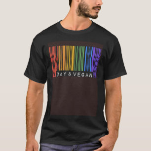 Schwul und Vegan Barcode Trendiger Regenbogen Schw T-Shirt