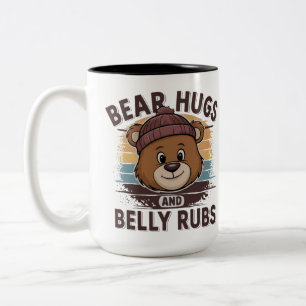 SCHWULE BÄREN BÄR UMARMUNGEN UND BAUCH KRAULEN BÄR ZWEIFARBIGE TASSE