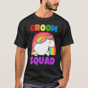 Schwule Bräutigam-Truppe Einhorn Lgbt Junggesellen T-Shirt