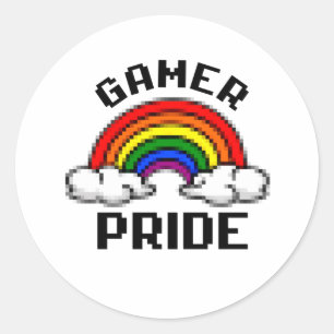 Schwule Gamer Pride T-Shirt Runder Aufkleber