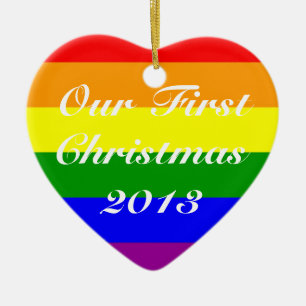 Schwule Hochzeit erstes Weihnachten Keramikornament